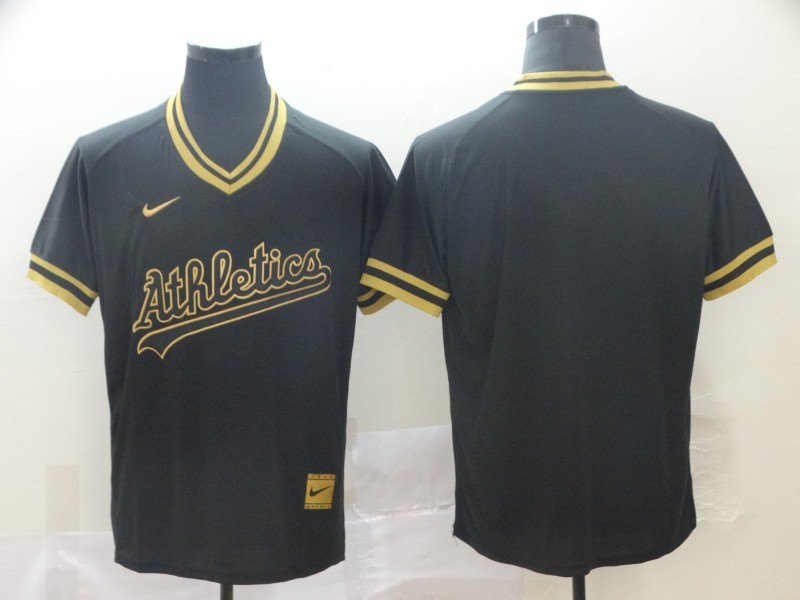 Men's Oakland Athletics Black Blank Jersey